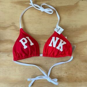 PINK Victoria's Secret Red Bikini Top NWT